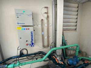 Foto de uma instalação de um gerador de ozônio em uma indústria