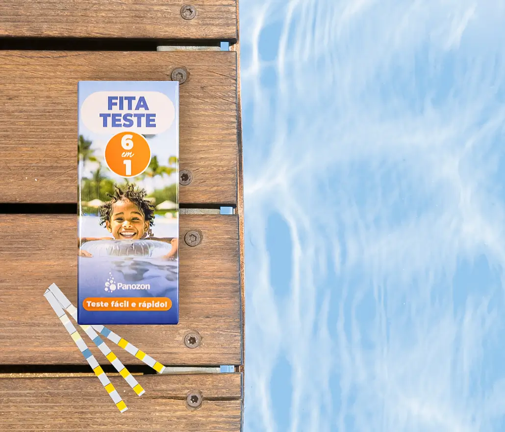 Fita Teste 6 em 1 Panozon para análise da água da piscina